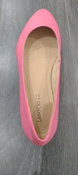 Buty baleriny Lasocki rozmiar 39 różowe skórzane