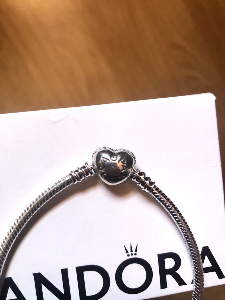 Pulseira pandora coracao brilhantw