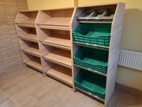 regały NOWE sklepowe na warzywa owoce PRODUCENT 66 cm na duże skrzynki