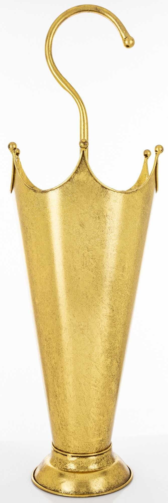 Parasolnik Stojak Na Parasole Złoty Antyczny Retro Loft Metal 164797
