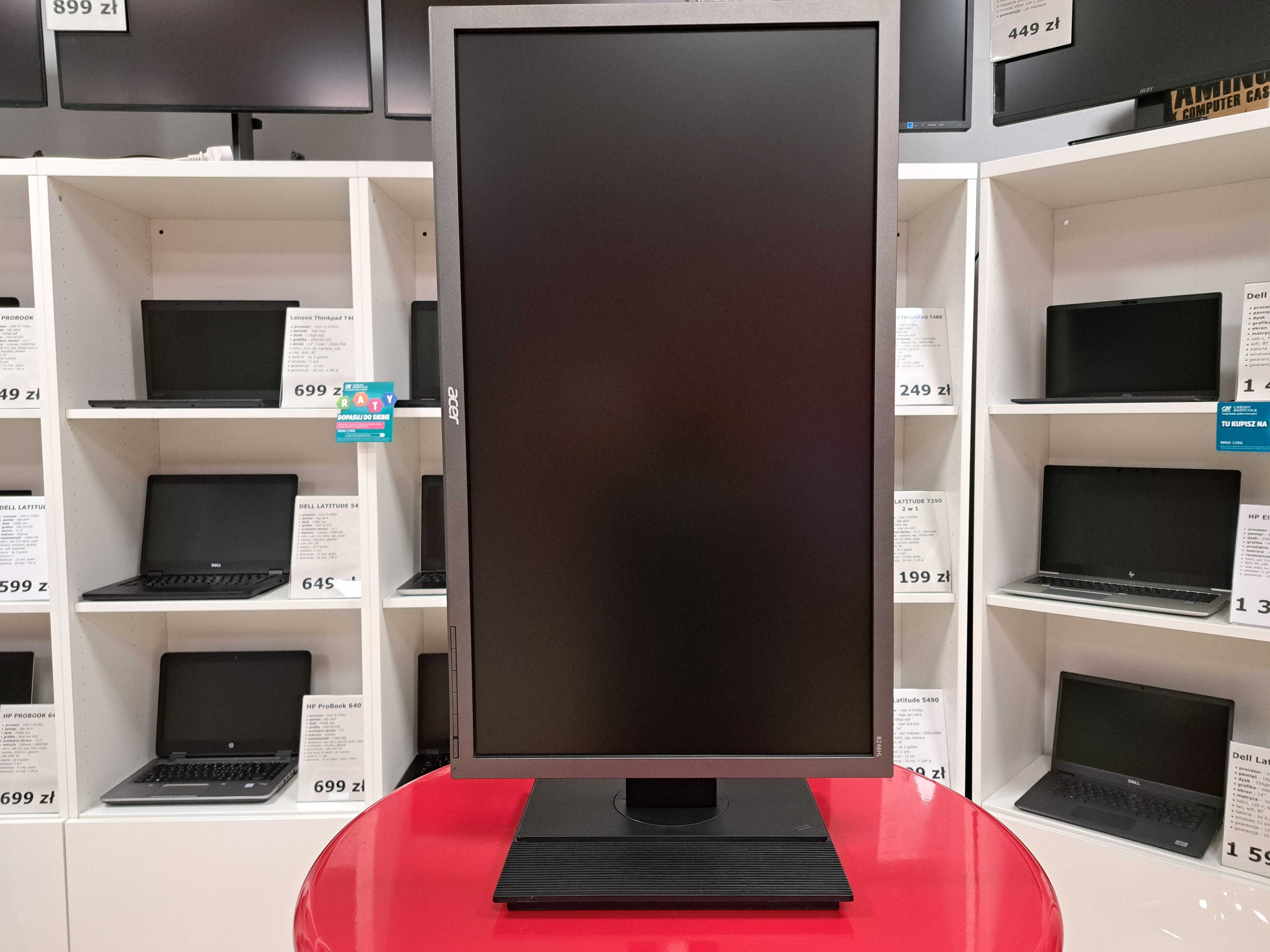 Monitor Acer B246HL 24" FHD LED VGA DP DVI Pełna Regulacja GW6MC