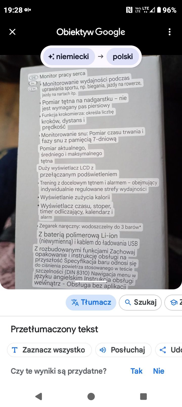 Zegarek sportowy wodoszczelny Crivit