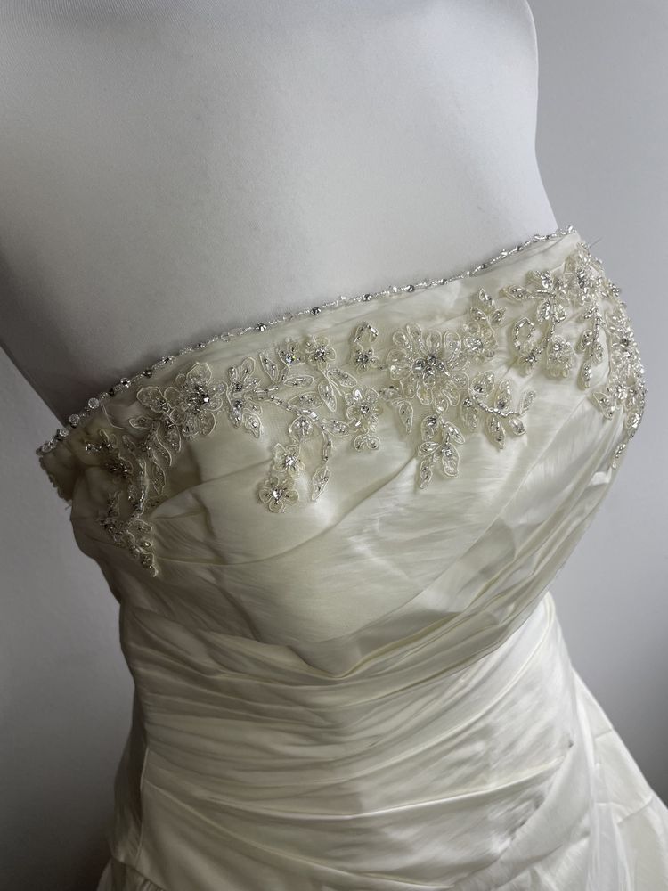suknia sukienka ślubna Jasmine rozmiar M 38 gorset krysztalki