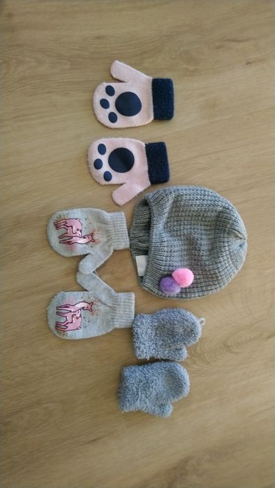 Rękawiczki małe jeden palec i czapka