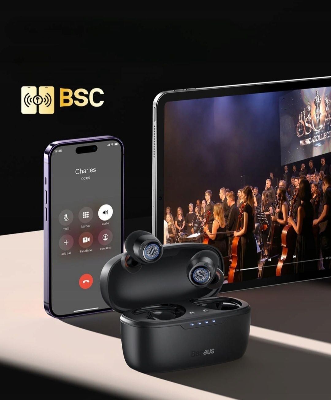 BASEUS BOWIE MA10 Słuchawki Bezprzewodowe Douszne Bluetooth
