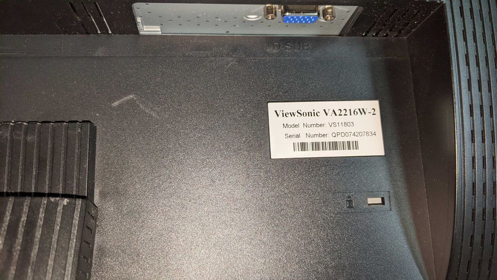 Монітор 22 ViewSonic VA2216w Black Grey 22"