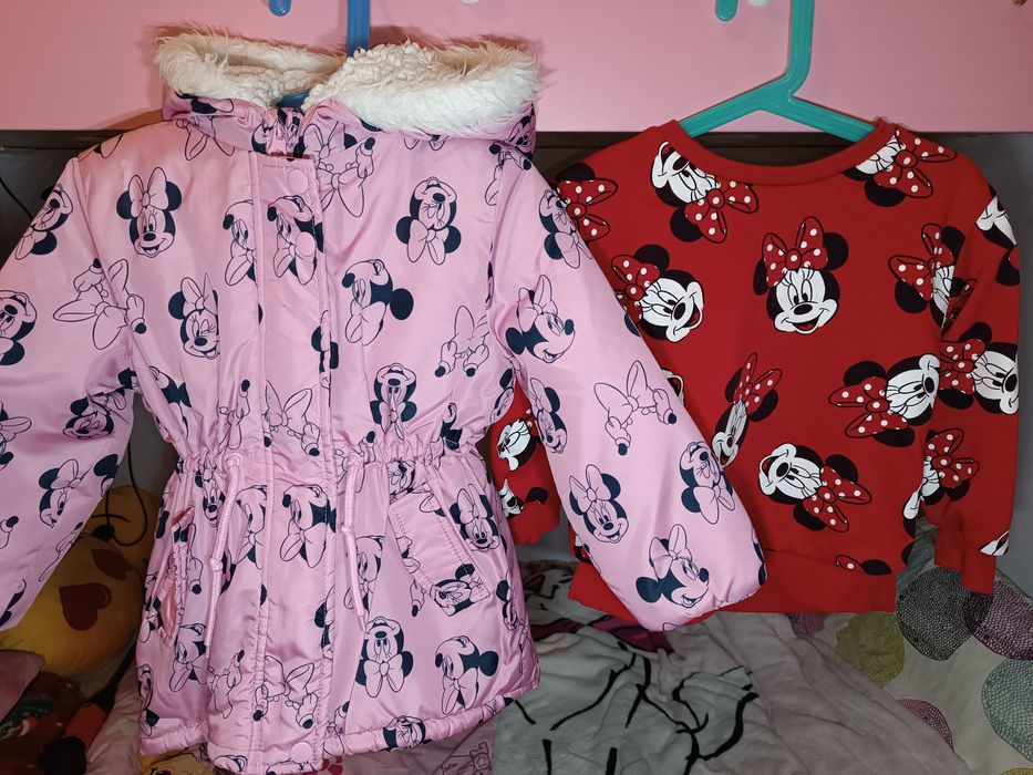 Mega paka Myszka Minnie Disney r. 98/104/110 ciuszki +kocyk + zasłona