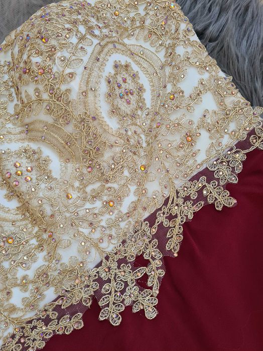 XA60 Suknia sukienka długa maxi czerwona zip rozmiar M-L wieczorowa