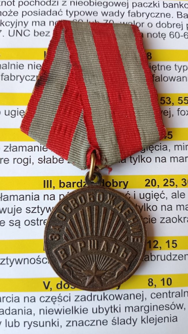 Medal ZSRR za wyzwolenie Warszawy