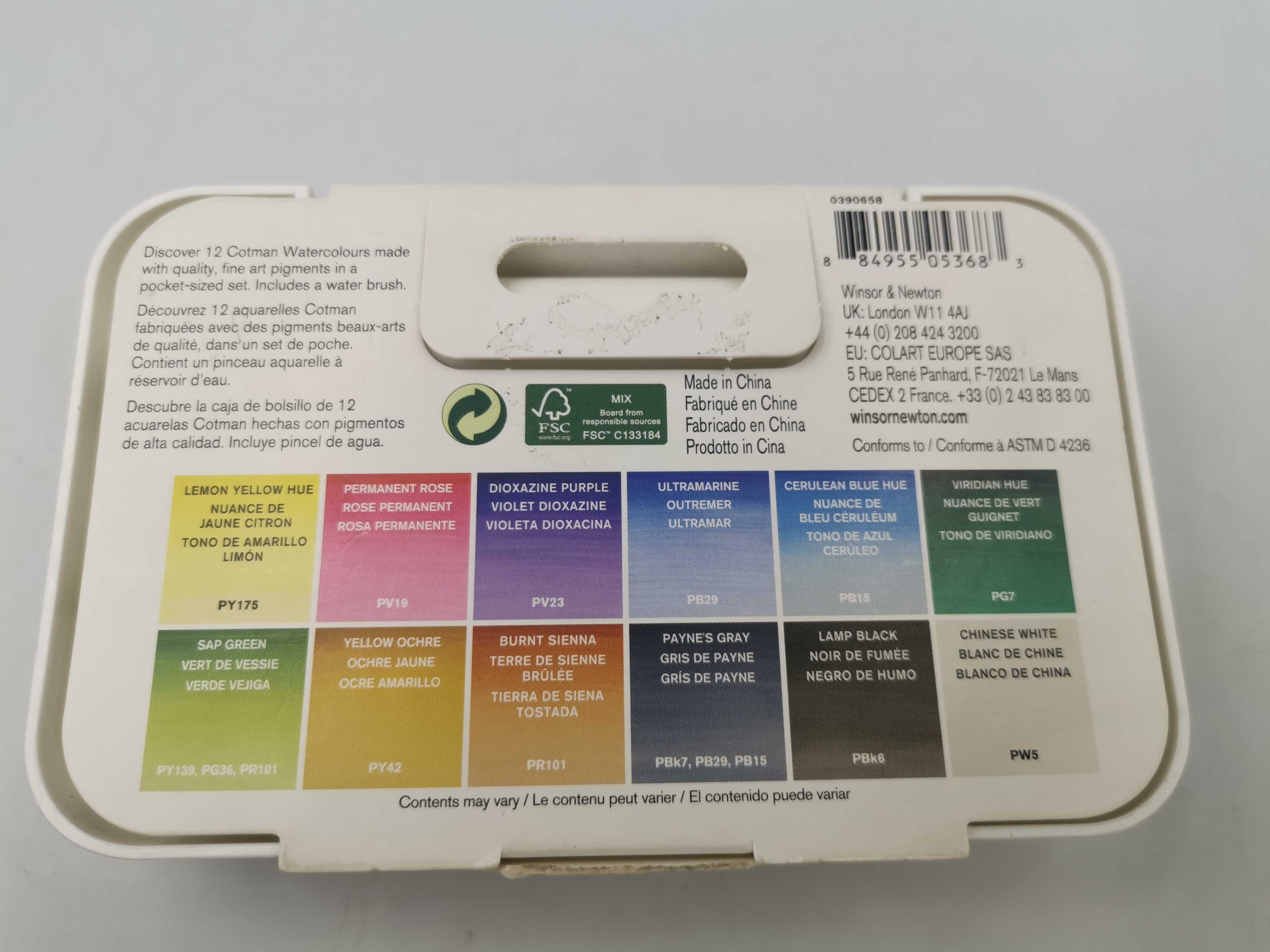 Na Lewara Zestaw farb akwarelowych Winsor & Newton Cotman 12 kolorów