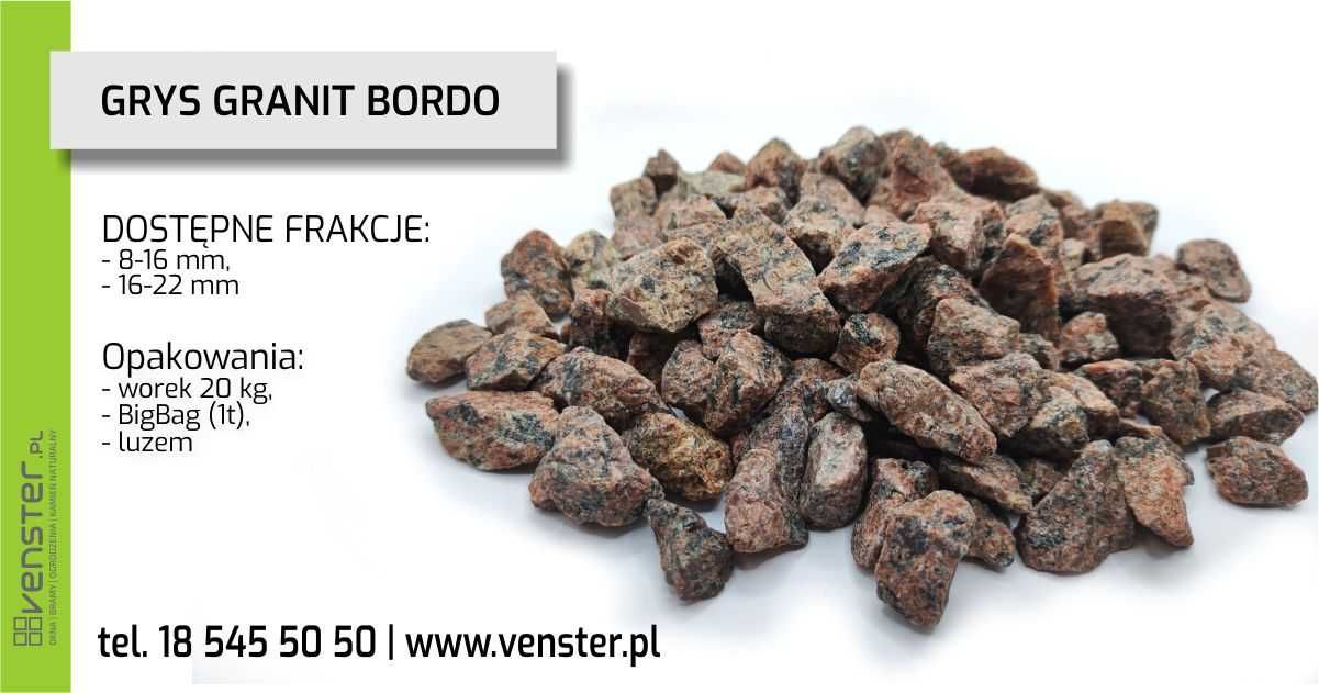 Granit bordo - kruszywo ogrodowe