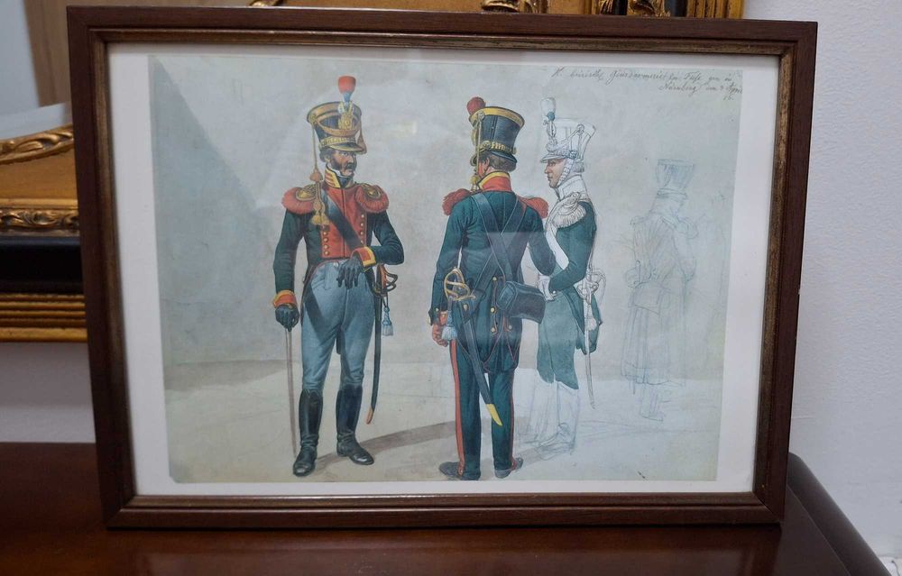 Rycina Bawarskiej Żandarmerii Pieszej z 1916 roku