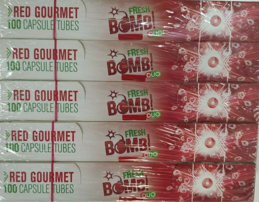 Fresh Bomb Tubes With Red Gourmet Capsule - 5 Boxes (500 tubes)