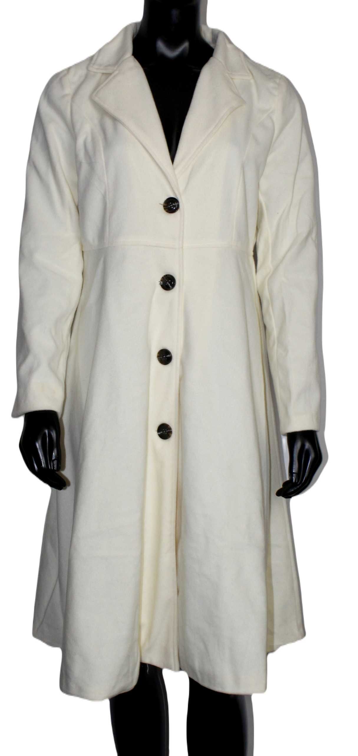 Beżowy płaszcz długi klasyczny basic XL 42