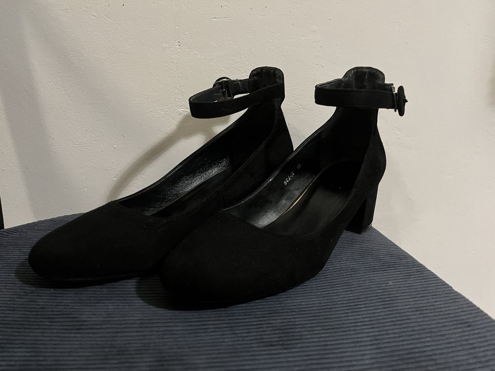 Туфли замша черные