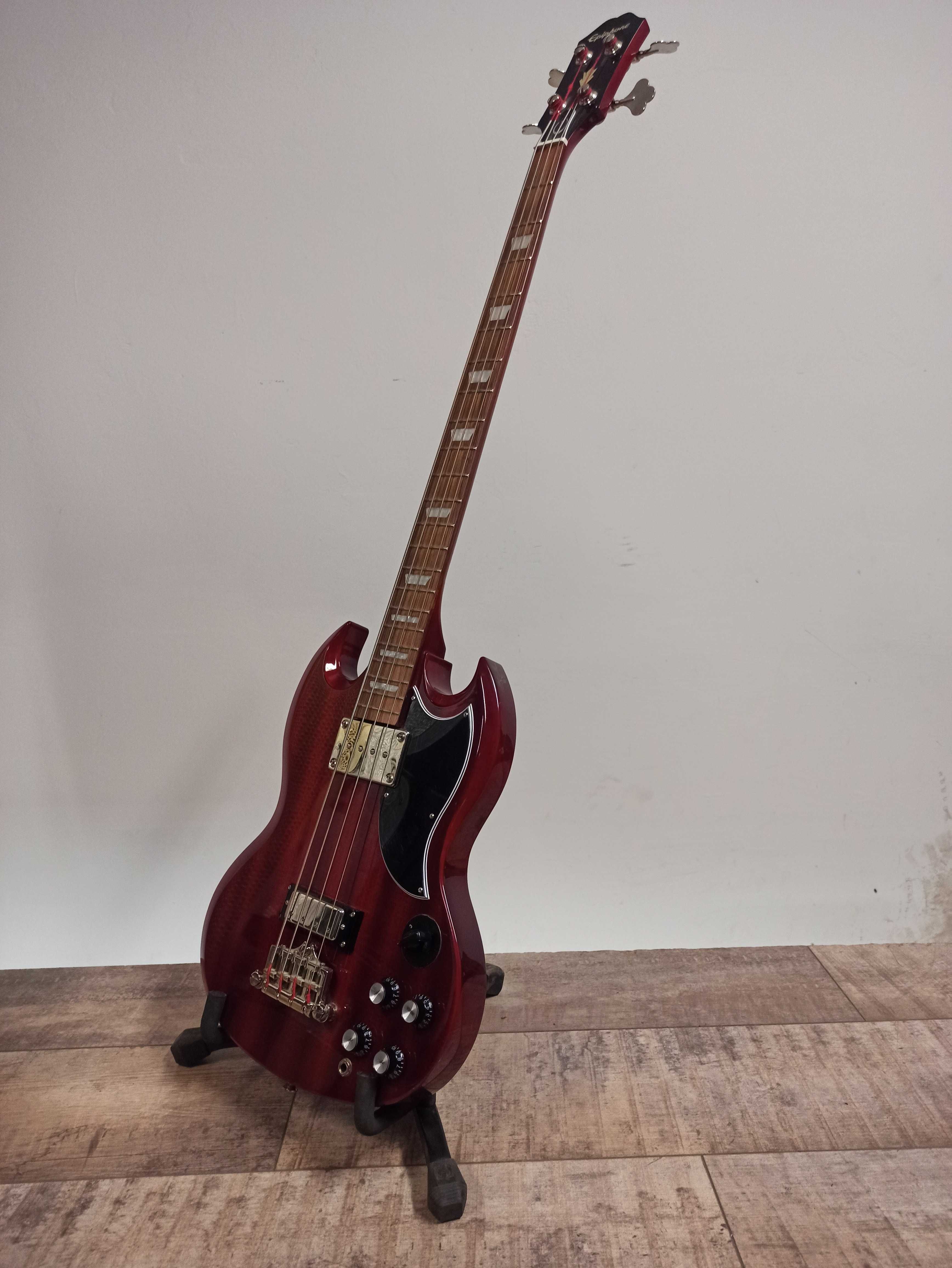 Epiphone EB-3 Cherry gitara basowa 4 strunowa zamiana