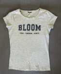 Szara bluzka koszulka t-shirt krótki rękaw napis bloom