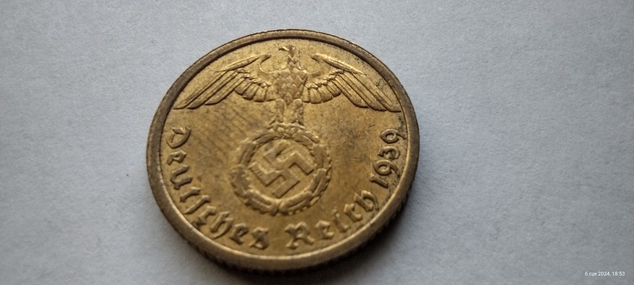 Moneta 10 pfennig 10 Reichspfennig 1939 Niemcy III Rzesza