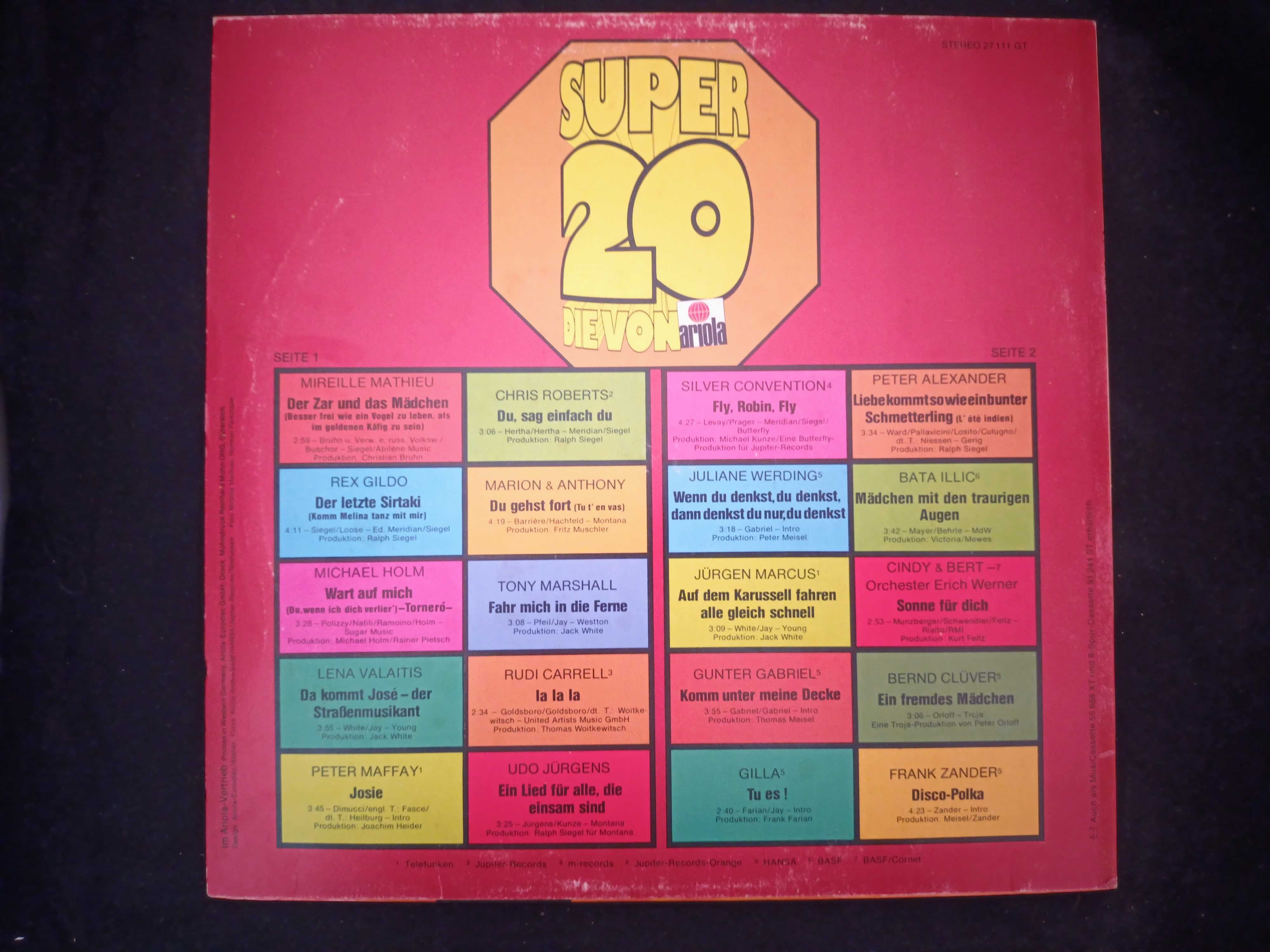 20 SUPER - neu '76 – LP 1976 - Da Radio e TV Alemã .
