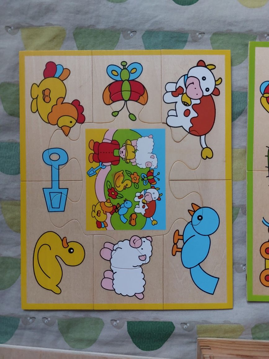 Puzzle drewniane, zabawka edukacyjna drewniana