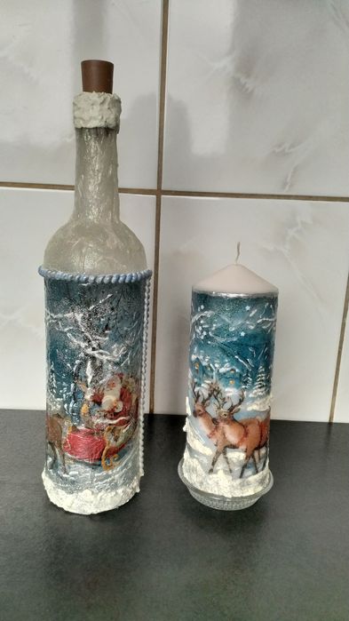 Lampka i świeca świąteczna