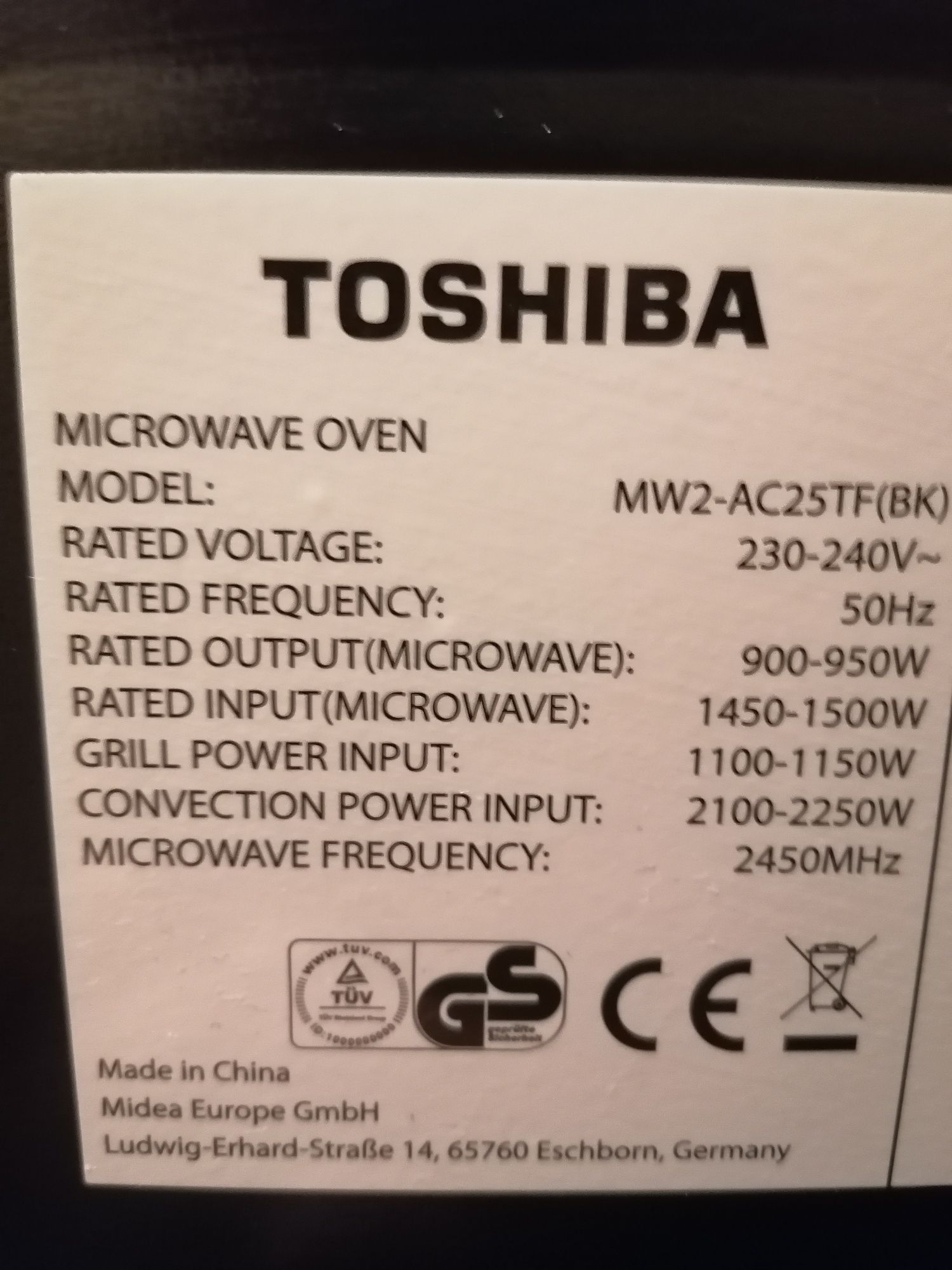Toshiba Kuchenka mikrofalowa 4 w 1 MW2-AC25TF