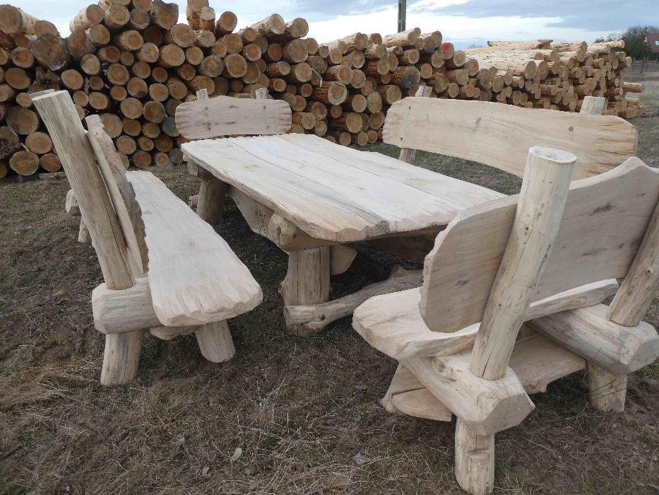 meble ogrodowe dębowe stół stoły ława ławki dąb dębowa dębowy