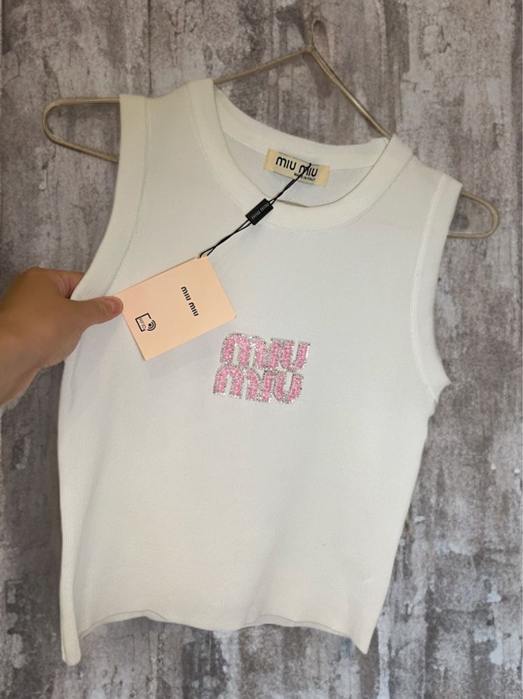 Top bluzka miu miu cyrkoniowa