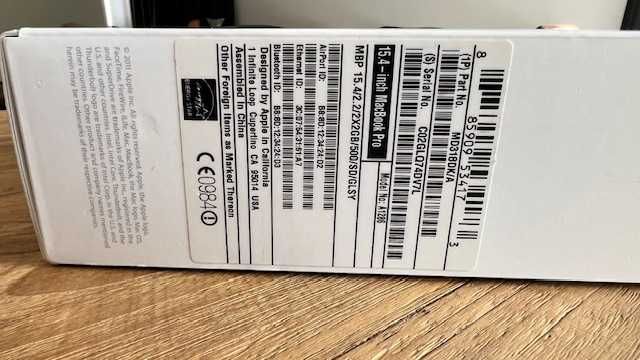 MacBook Pro 15.4” (Mid 2012), Intel Core i7 (quad-core), 500 GB HDD