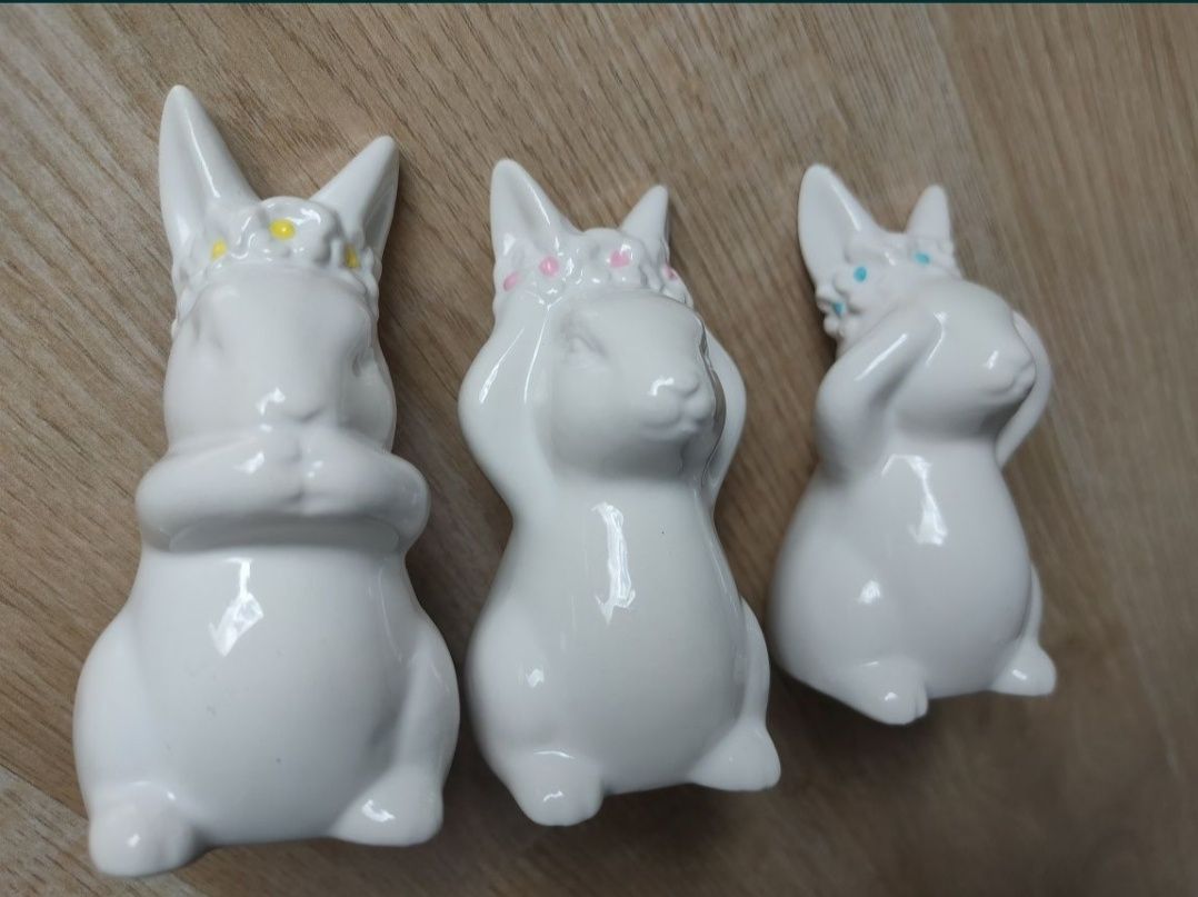 Nowa ceramiczna dekoracja króliczki zające wielkanocne 
Posiadam 3 opa