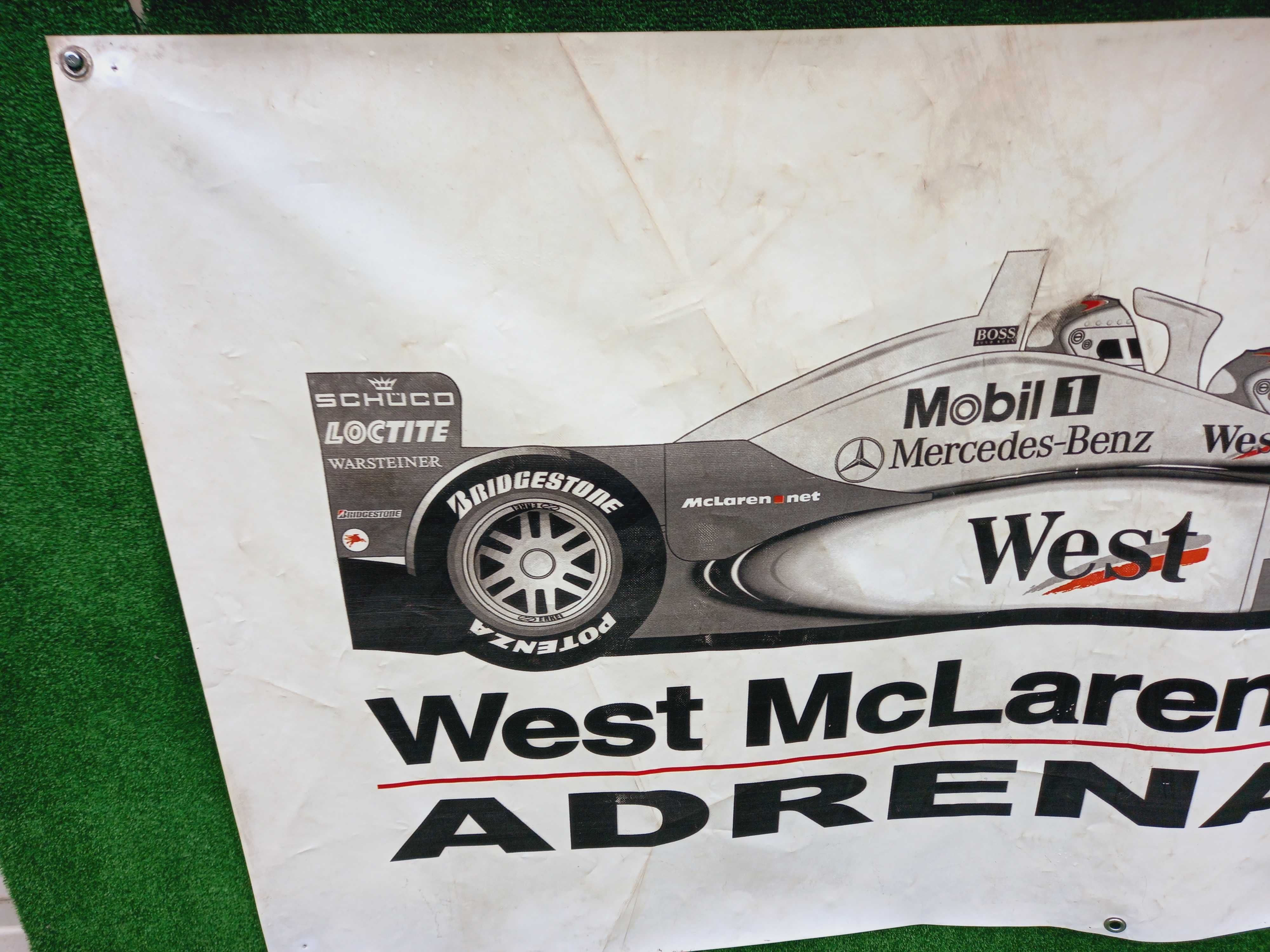 Baner plakat West McLaren Mercedes MP4-98T Adrenaline Poznań 2000r.