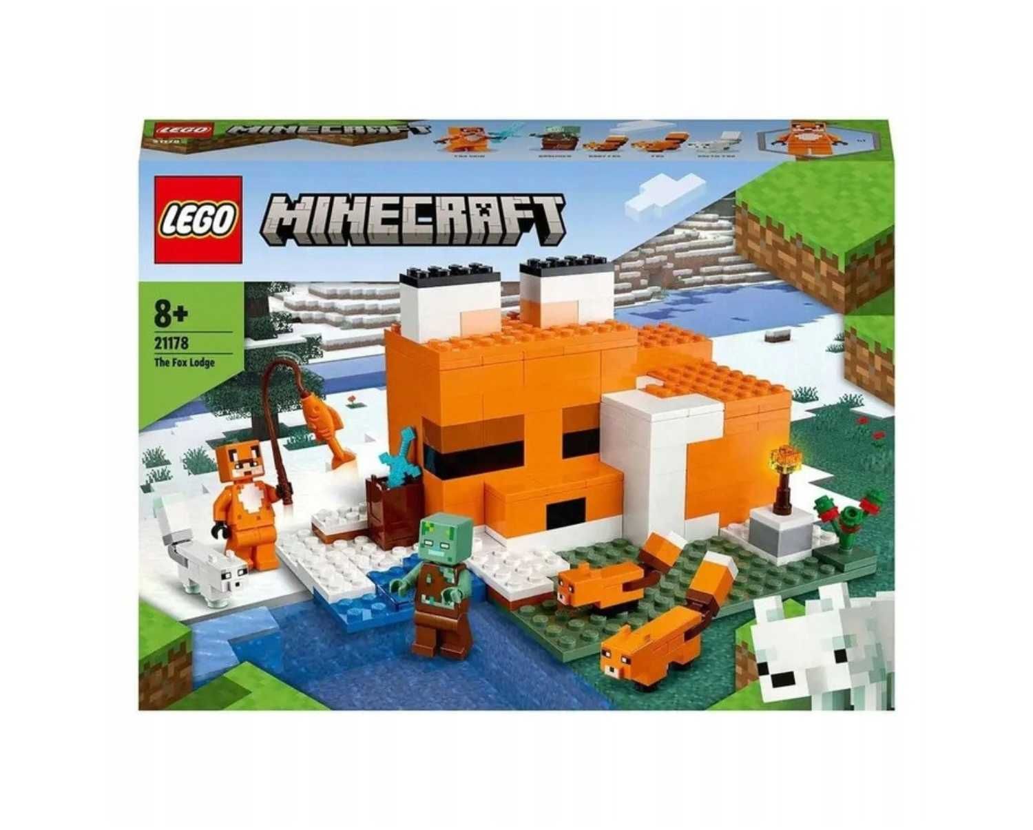 Klocki LEGO Minecraft 21178 Siedlisko lisów Prezent dla Dzieci Zabawka