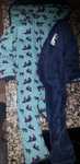 Babygrow pijama azul reversível urso mt quentinho 0-6 meses