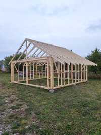 Garaż dwustanowiskowy drewniany 6x6m konstrukcja