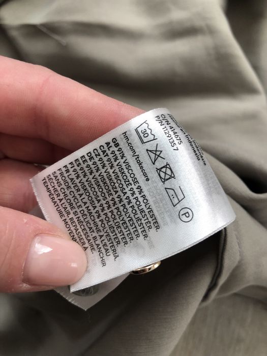 Платье рубашка хаки H&M вискоза плюс сайз платье плаття рубашка хакі