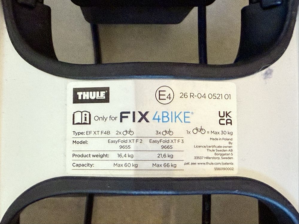 Bagażnik rowerowy na hak Thule Volvo EasyFold XT F 2