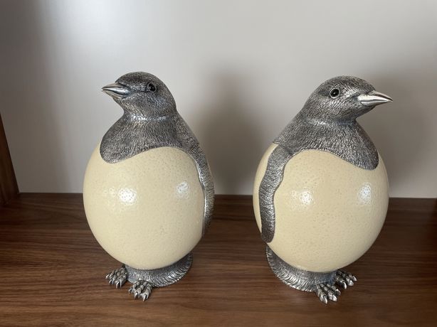 Par Pinguis com ovo Avestruz e Prata