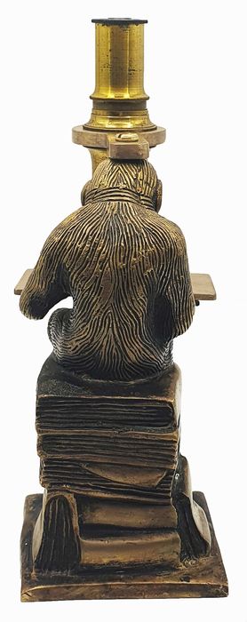 Brass reproduction of a “monkey microscope”