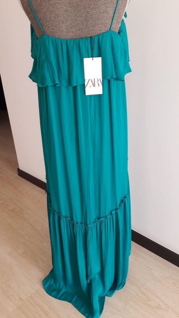 Vestido Zara azul /verde