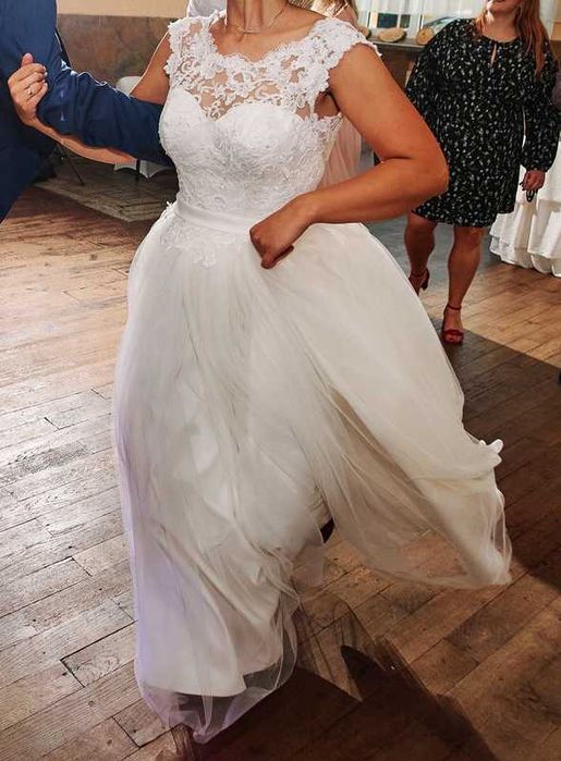 Suknia ślubna Annais Bridal – ecru, rozmiar 38, piękna