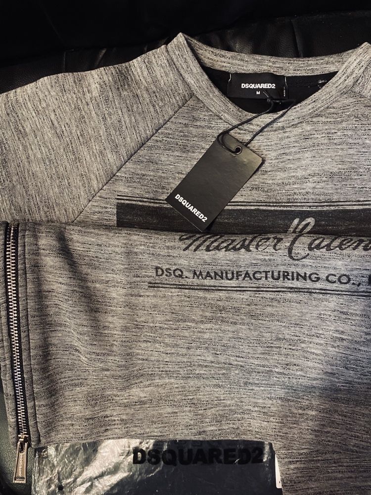 Nowa Bluza DSQUARED2 Rough Zip Grey Oryginal