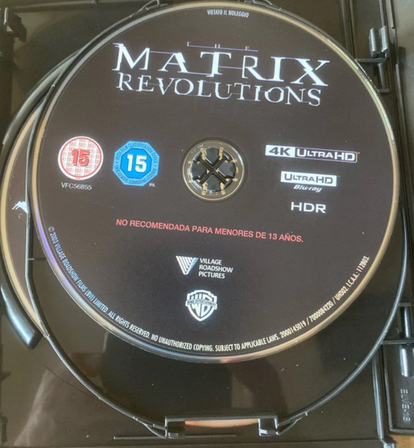 Matrix Revolutions.  4K + Bluray