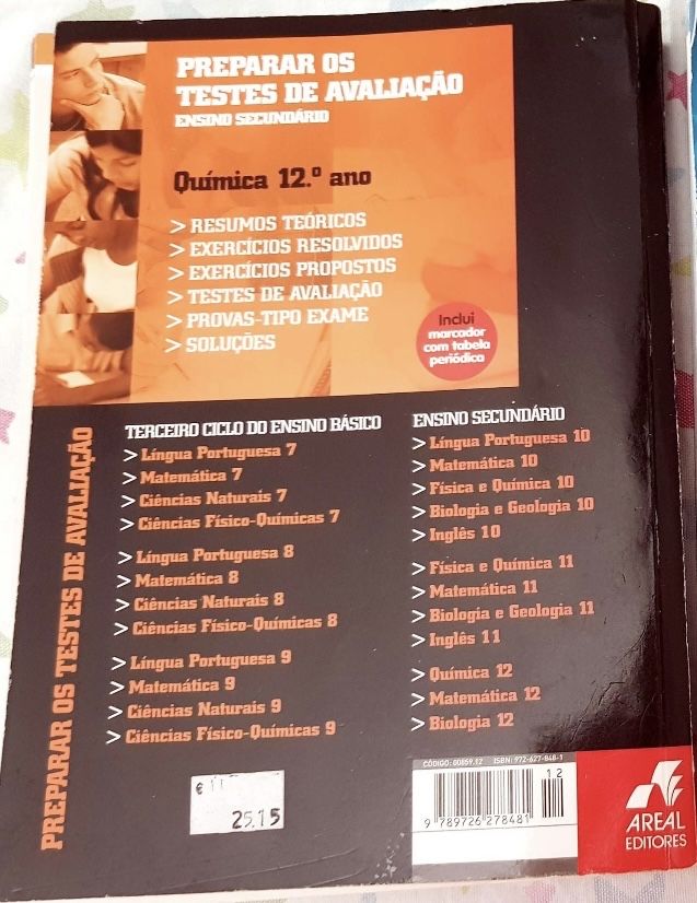 Livro apoio aos exames 10º/11º ano testes 12º ano Fisico-Quimica e Qu