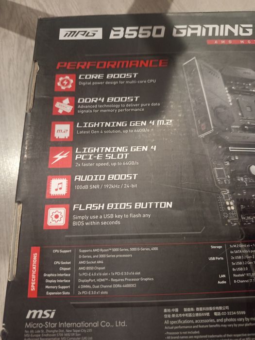 Płyta główna B550 geming plus AMD socket am4