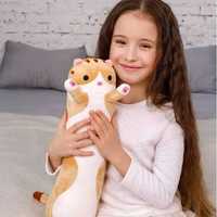 ТОП М'яка плюшева іграшка Довгий Кіт Батон котейка-подушка 50 см.