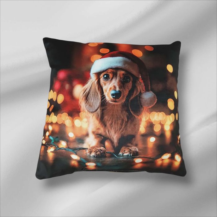 Poduszka welurowa nowa świąteczny wzór 40 x 40 cm