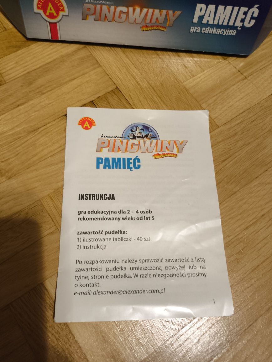Gra Pamięć Pingwiny z Madagaskaru
