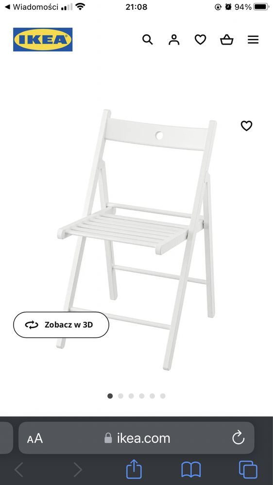 Krzesło składane białe Ikea Frosvi