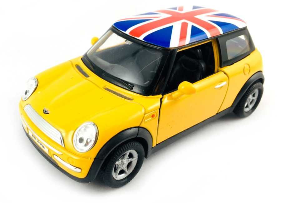 Mini Cooper UK model WELLY 1:34 żółty