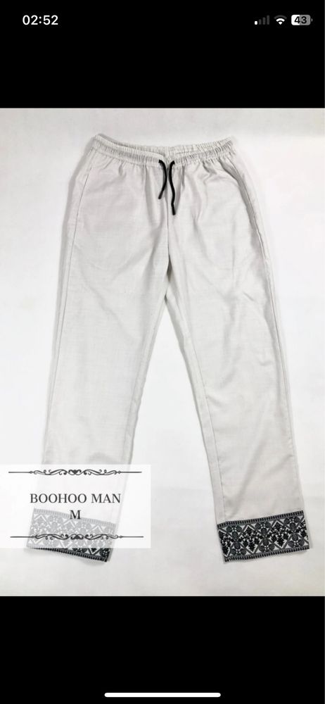Eleganckie luźne białe spodnie Boohoo Man | M